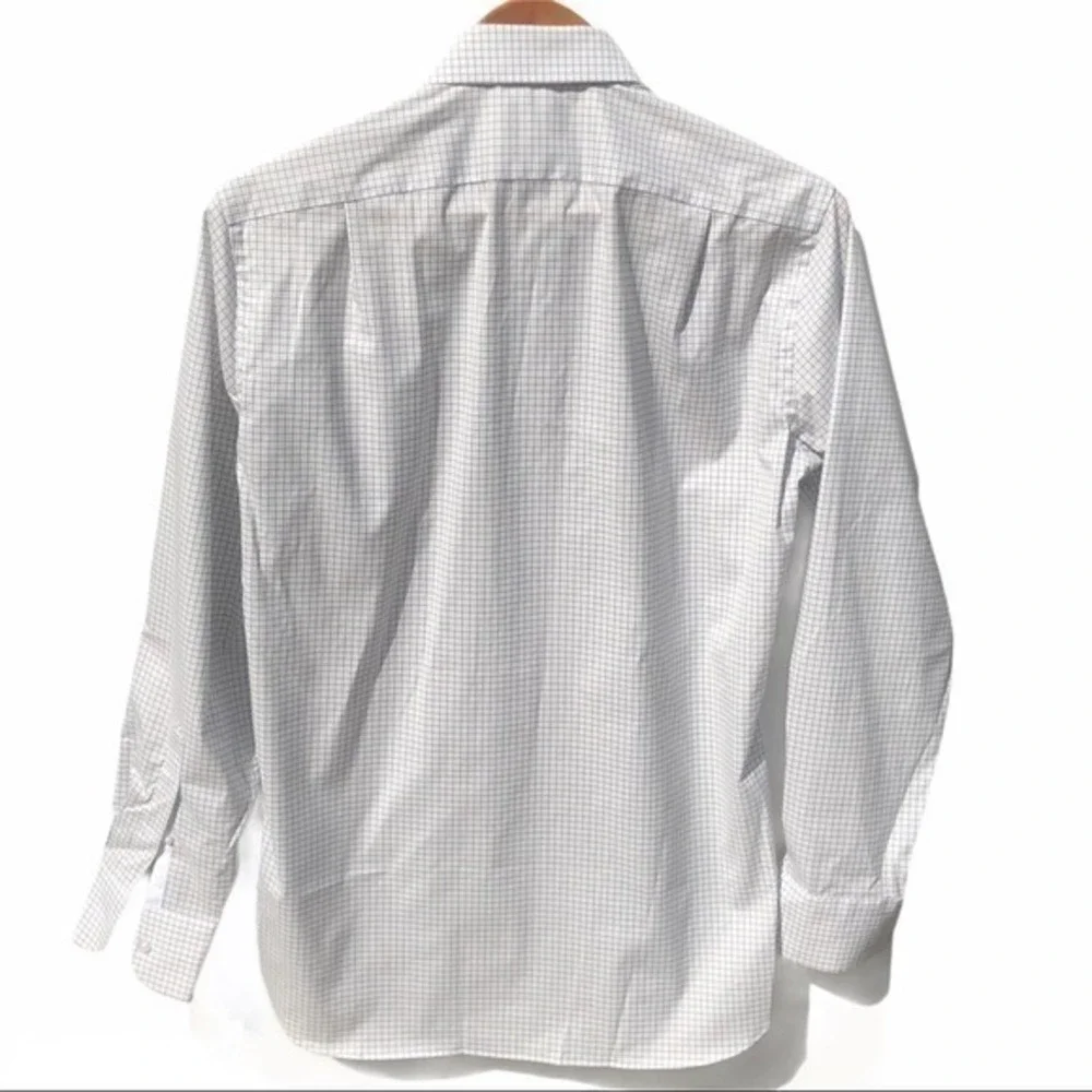 J.Crew Ladlow Men Shirt | Sz. 15 | White Brown | Long Sleeve Button Down Shirt